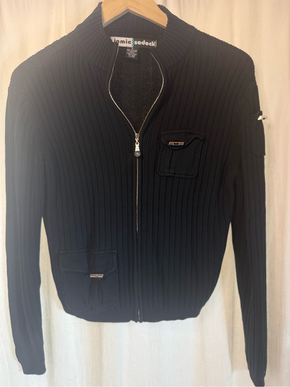 Jamie Sadock Full-Zip Ribbed Sweater Jacket